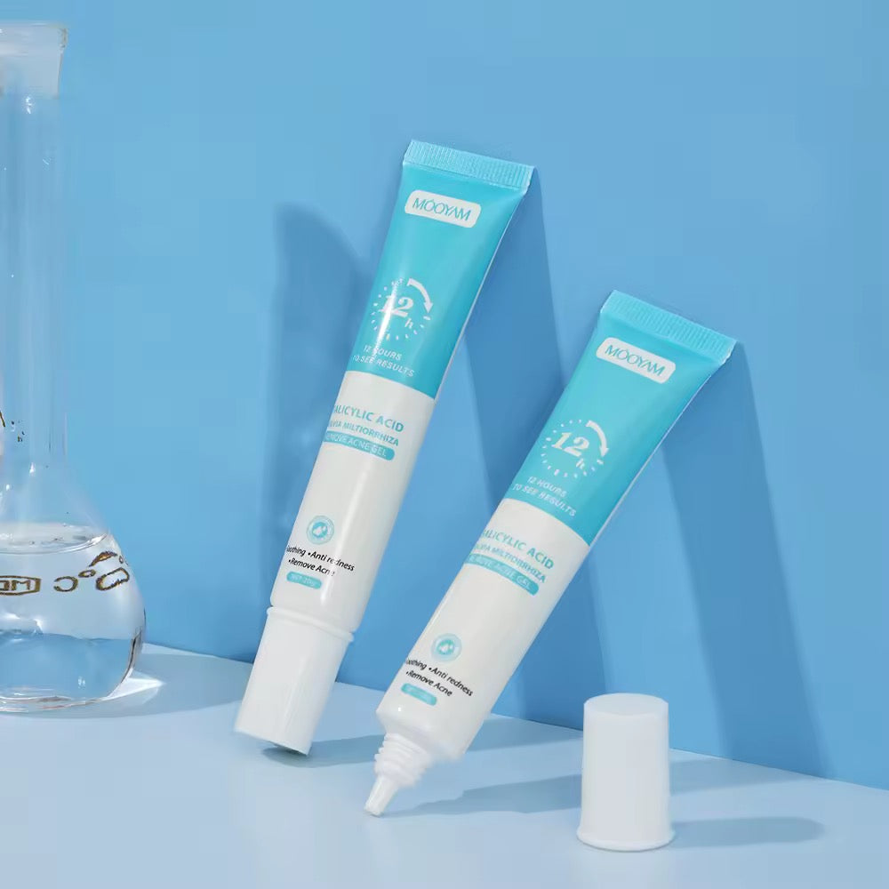 Gel Anti-Acné MOOYAM – Acide Salicylique & Salvia Miltiorrhiza | Résultats visibles en 12h