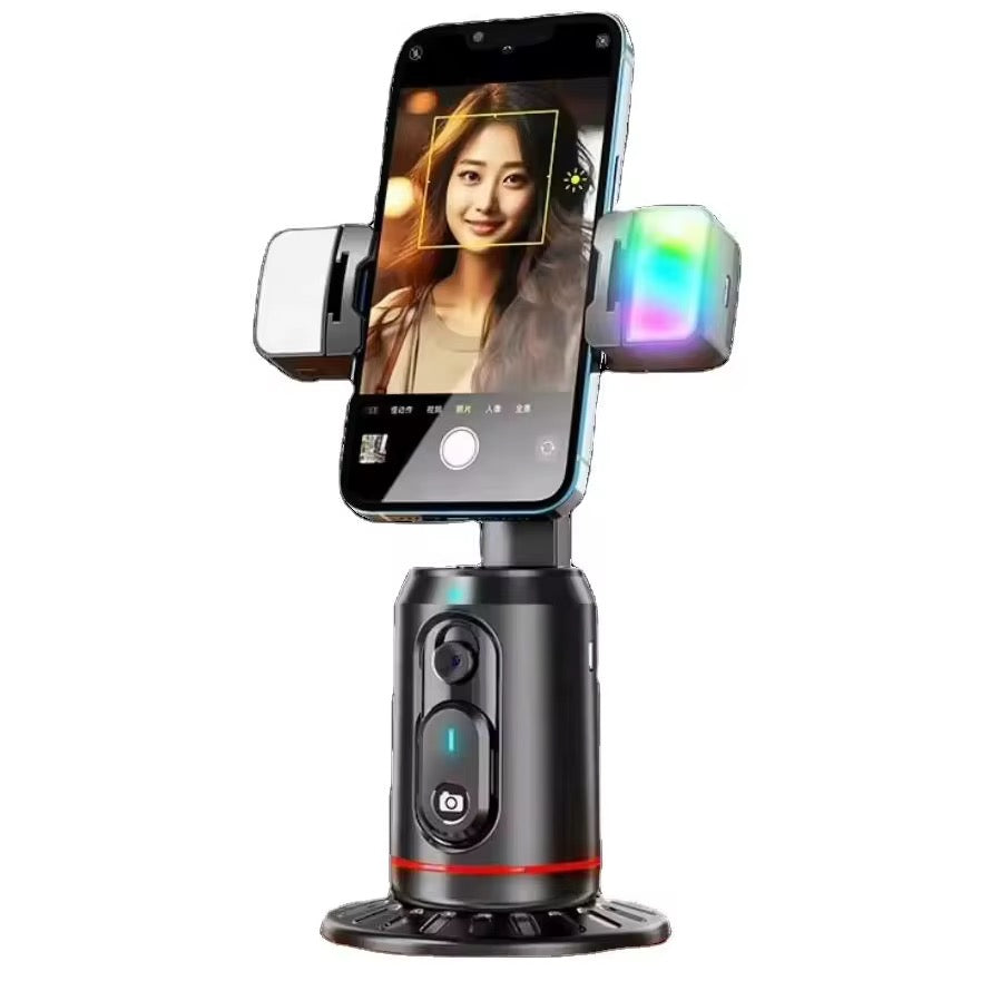 Tosuny Stabilisateur de cardan de suivi automatique du visage Al trépied de caméra Selfie Stick support de prise de vue pour téléphone support de téléphone rotatif à 360