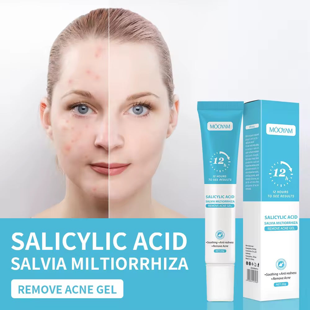 Gel Anti-Acné MOOYAM – Acide Salicylique & Salvia Miltiorrhiza | Résultats visibles en 12h